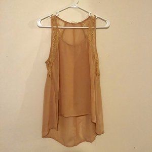 Nude and Sheer High Low Tank